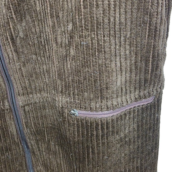 Roberta Tonini Brown Corduroy Overalls IT 48 Fits XS-S Vintage 90s Wide Leg - Picture 9 of 10